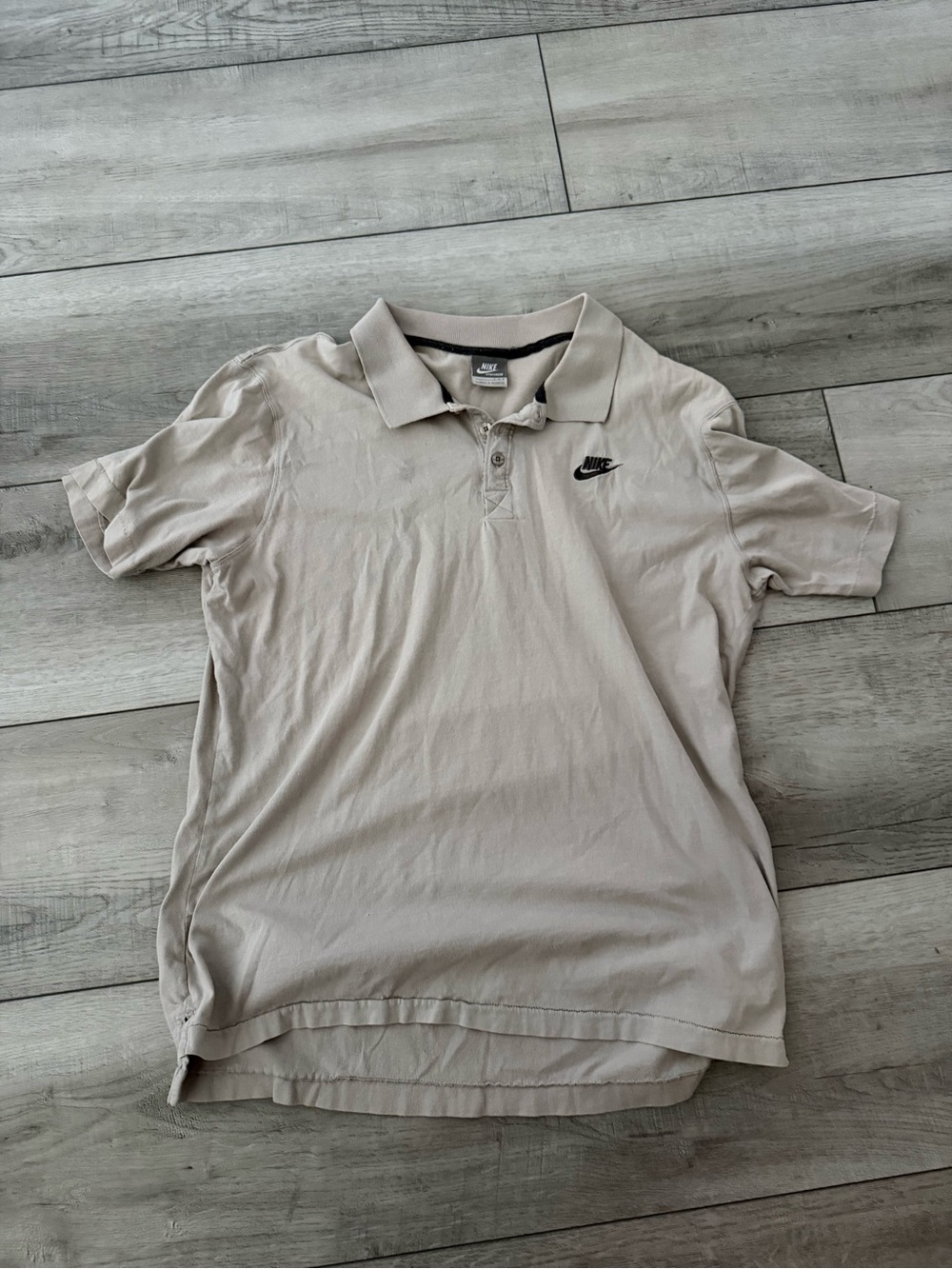 Nike Men’s Beige Polo with Black Swoosh